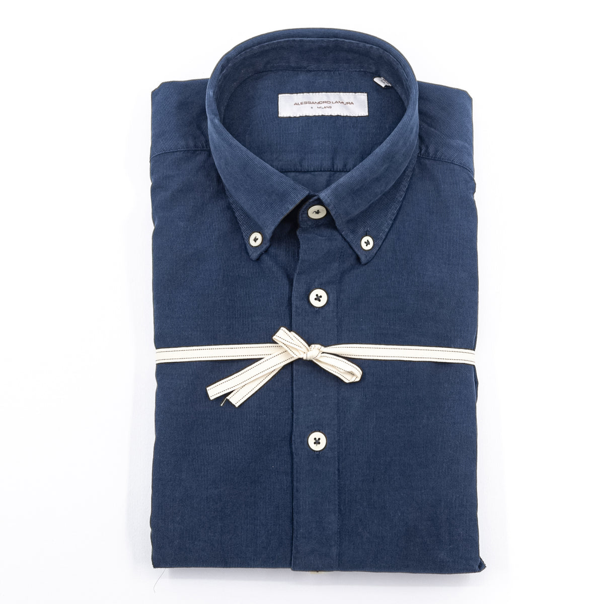 Camicia in Velluto a Costine Blu Navy – Button Down