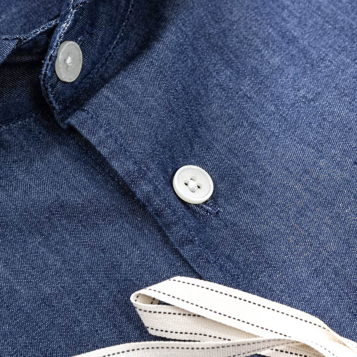 Camicia Denim Blu con Collo Classico