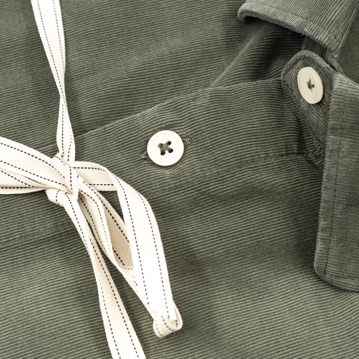 Camicia in Velluto a Costine Verde Salvia