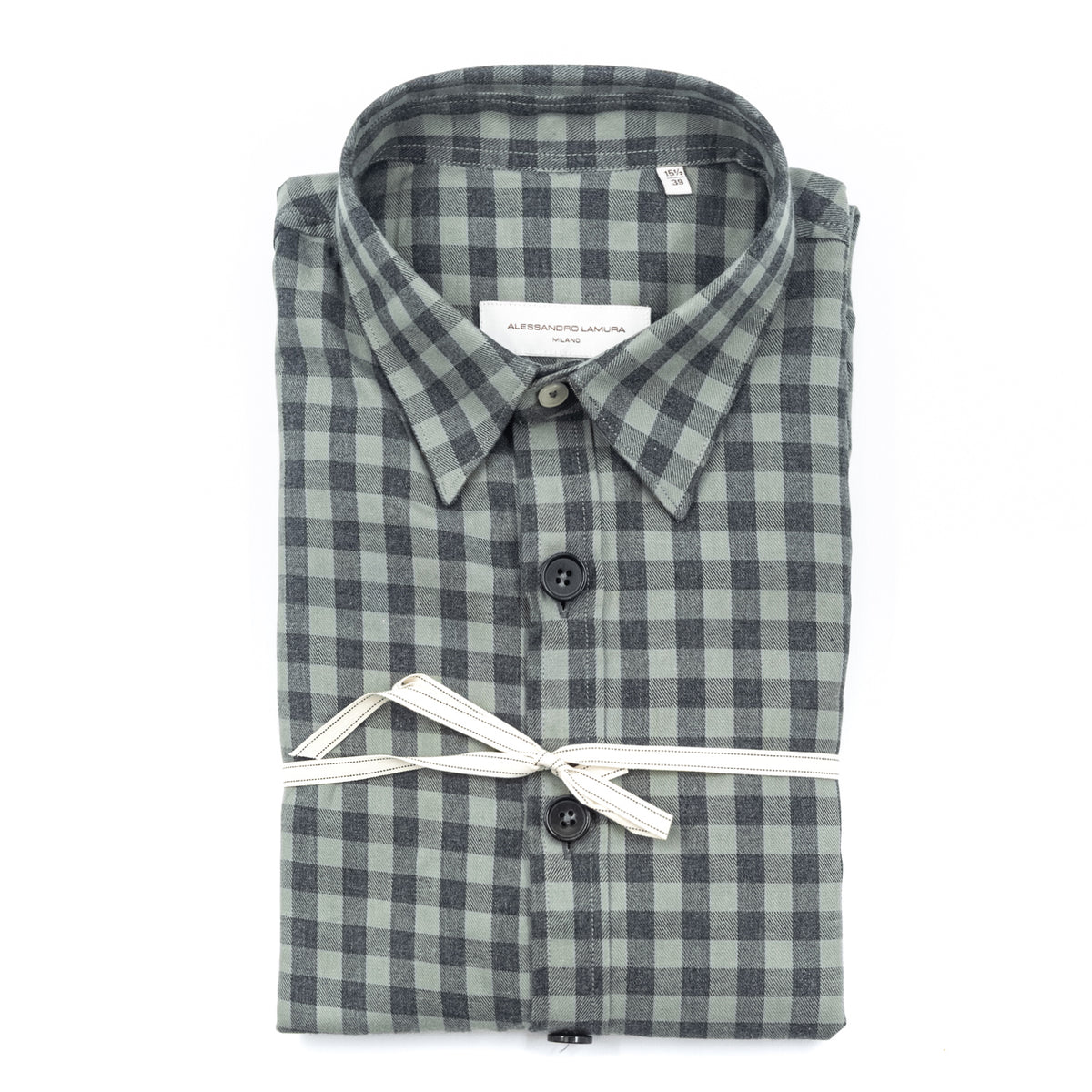 Camicia a Quadri Verde Salvia e Grigio Antracite