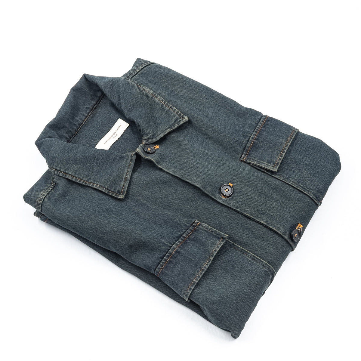 Giacca Camicia in Denim Blu Scuro