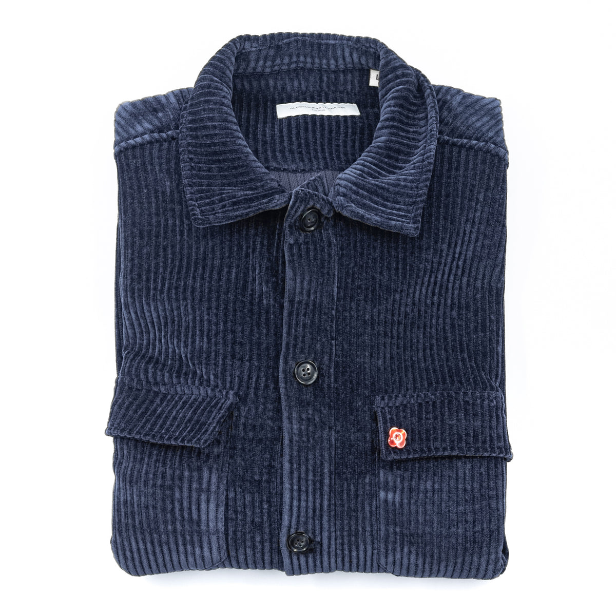 Giacca Camicia in Velluto a Coste Blu Navy
