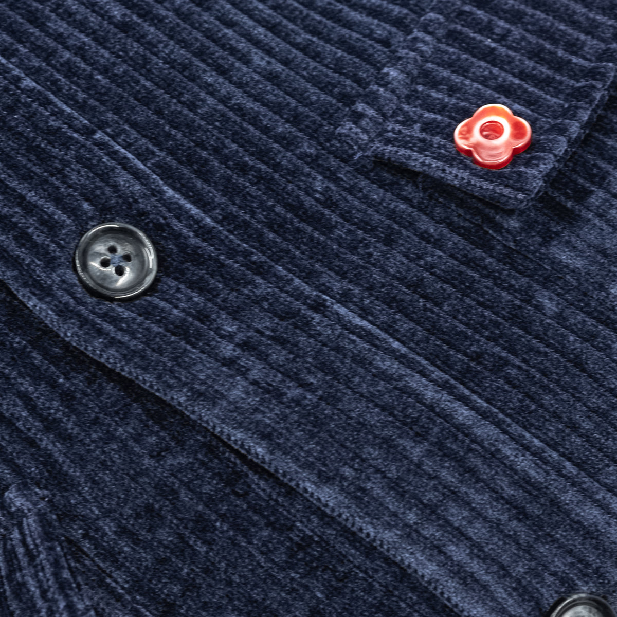 Giacca Camicia in Velluto a Coste Blu Navy
