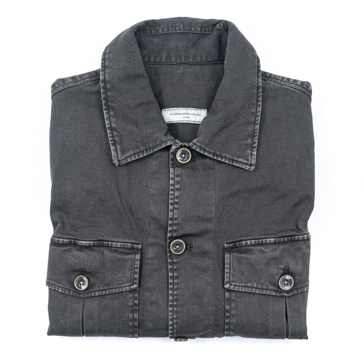 Giacca Camicia Grigio Antracite Effetto Washed