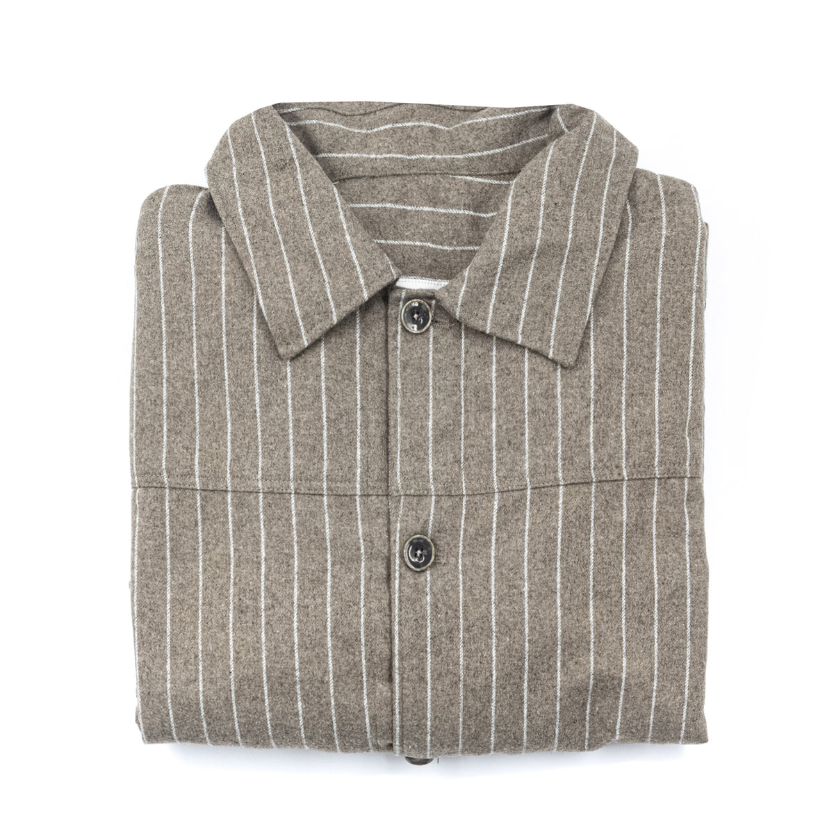 Camicia Gessata Tortora con Righe Bianche
