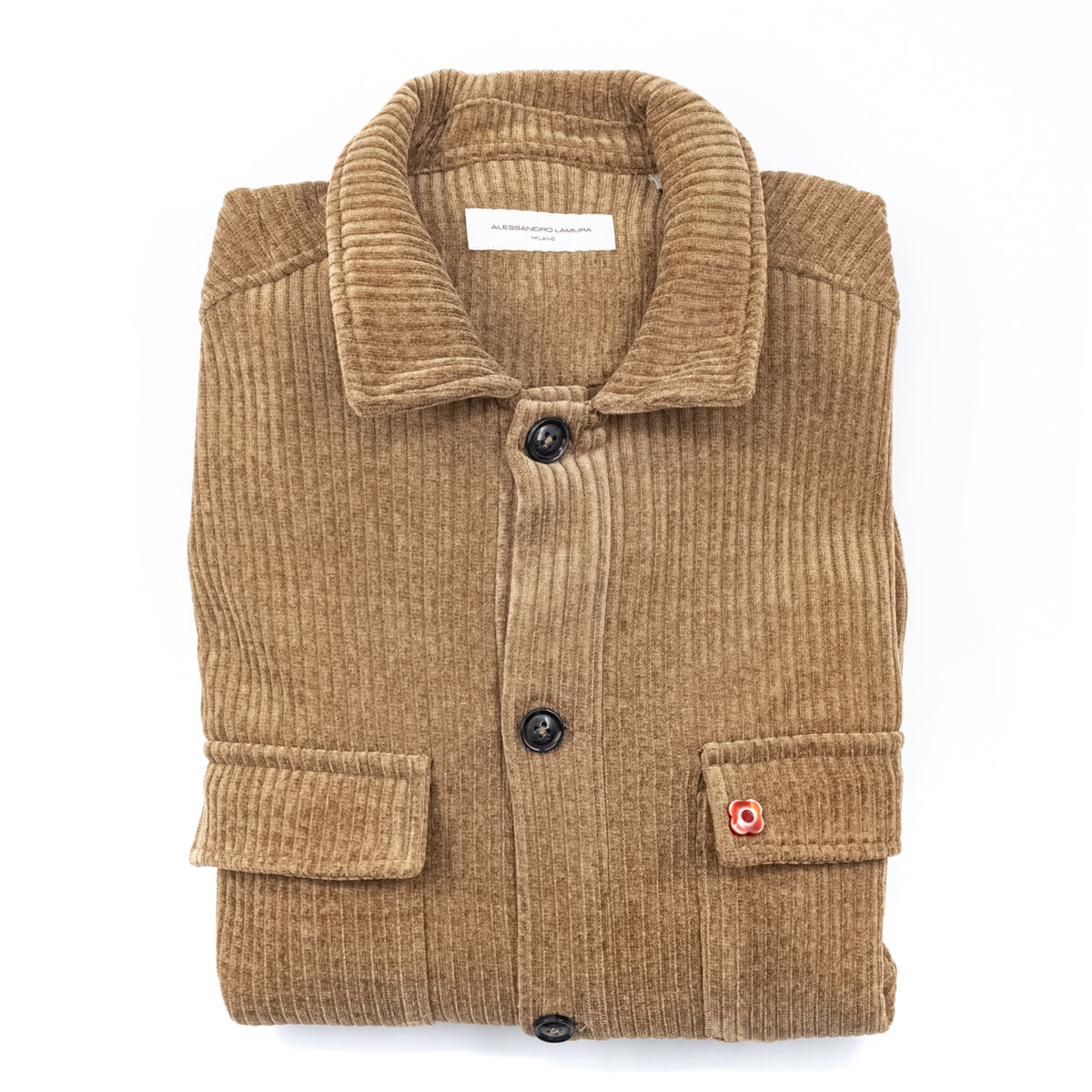Giacca Camicia in Velluto a Coste Cammello