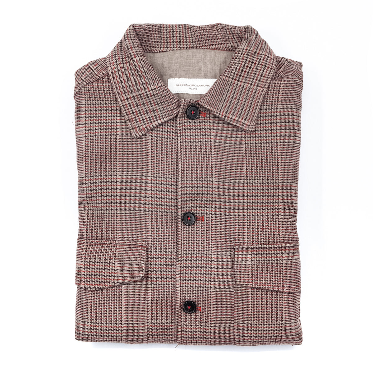 Giacca Camicia Principe di Galles con Dettagli Rossi