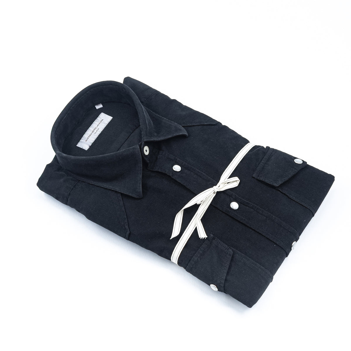 Camicia in Velluto a Costine Nera