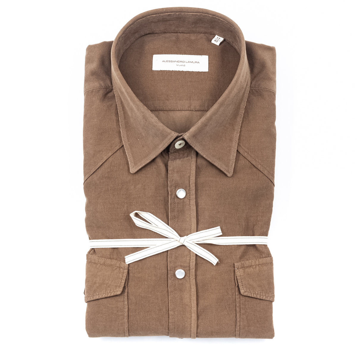 Camicia in Velluto a Coste Marrone