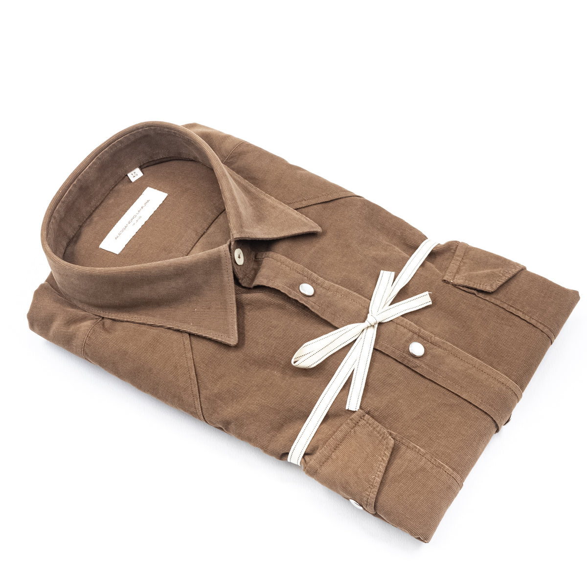 Camicia in Velluto a Coste Marrone