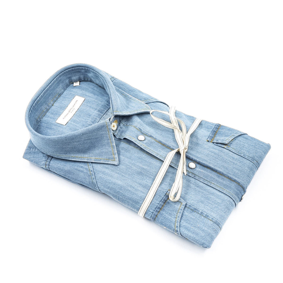 Camicia Western in Denim Azzurro