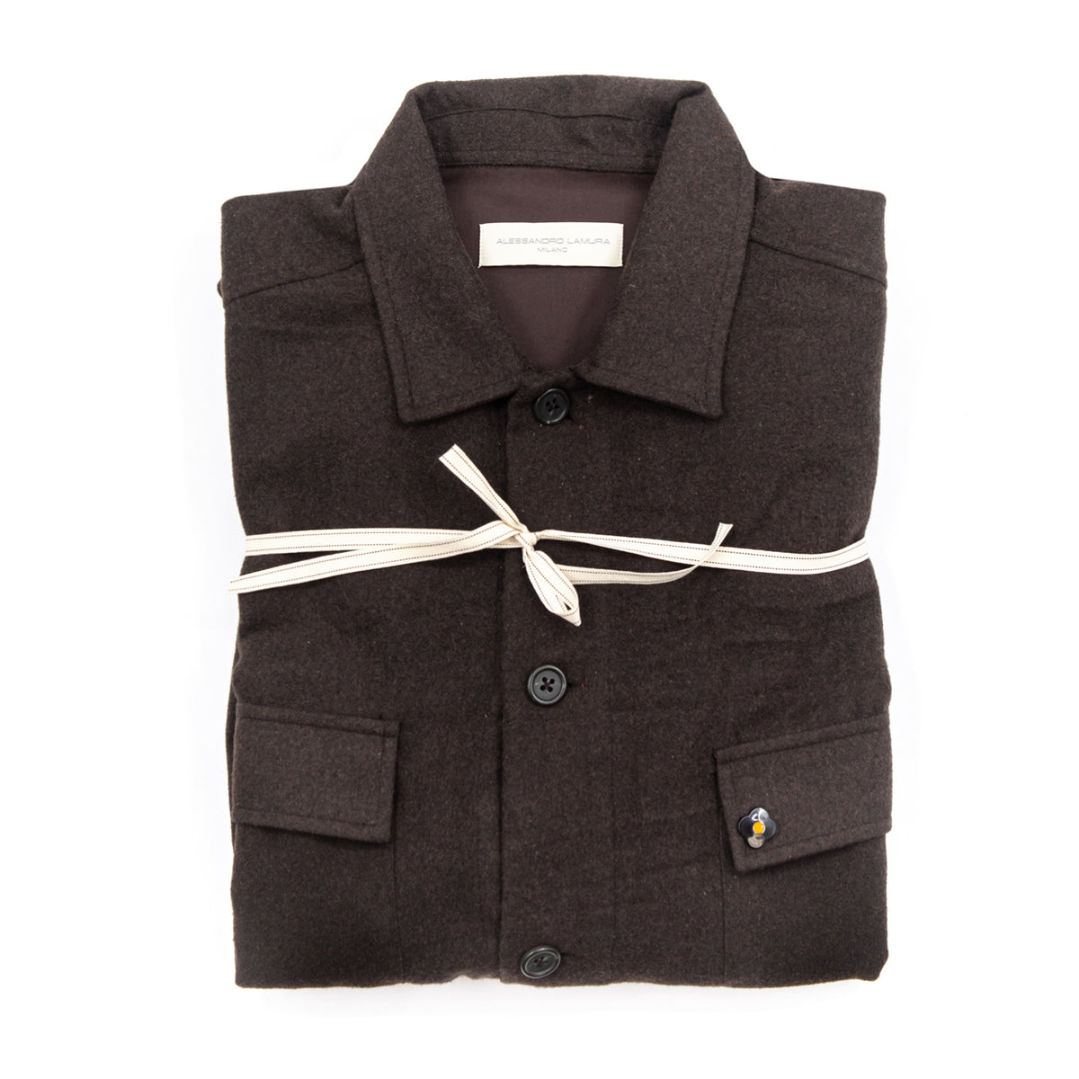Shirt Jacket in lana cioccolato