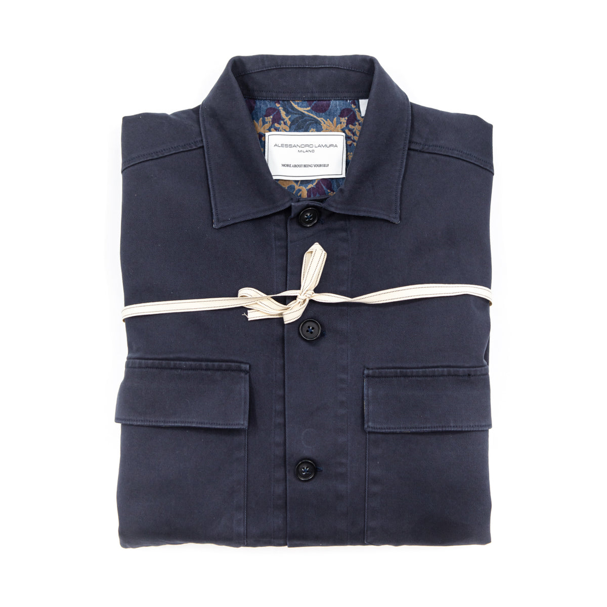 Shirt Jacket in cotone blu navy