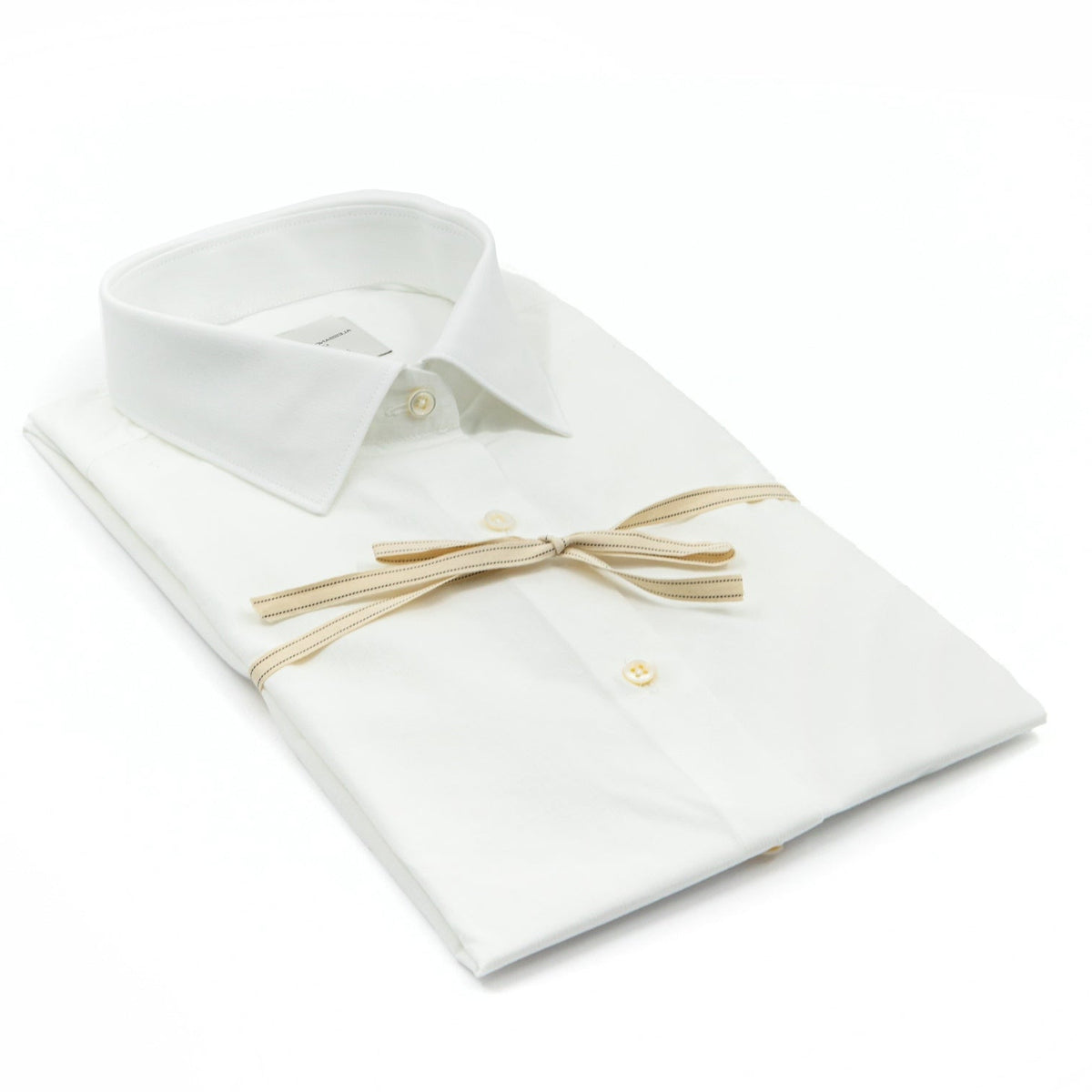 Camicia Bianca Sartoriale in Cotone con Collo Italiano