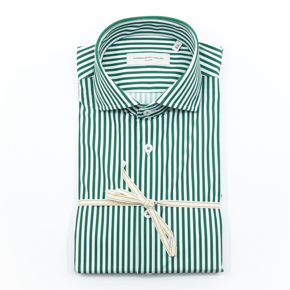 Camicia Active a Righe Verde e Bianco