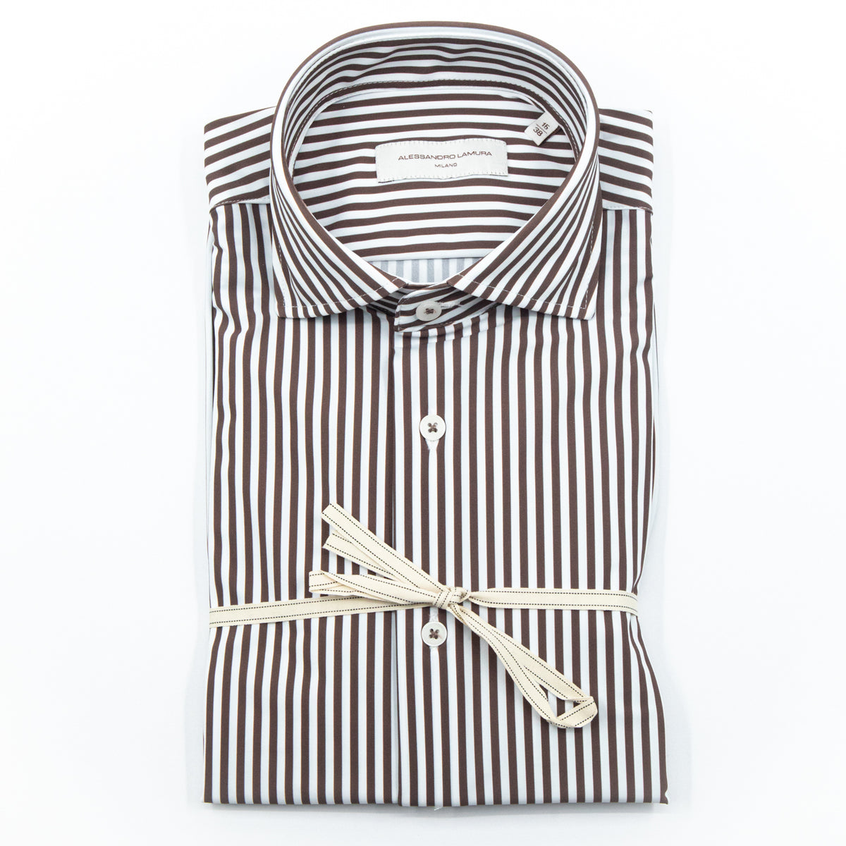 Camicia Active a Righe Marrone e Bianco