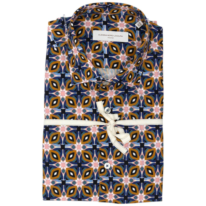 Camicia Multicolore con Motivo Geometrico