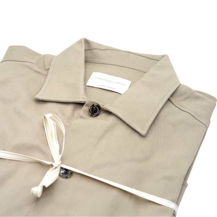 Camicia Overshirt Beige Tinta Unita