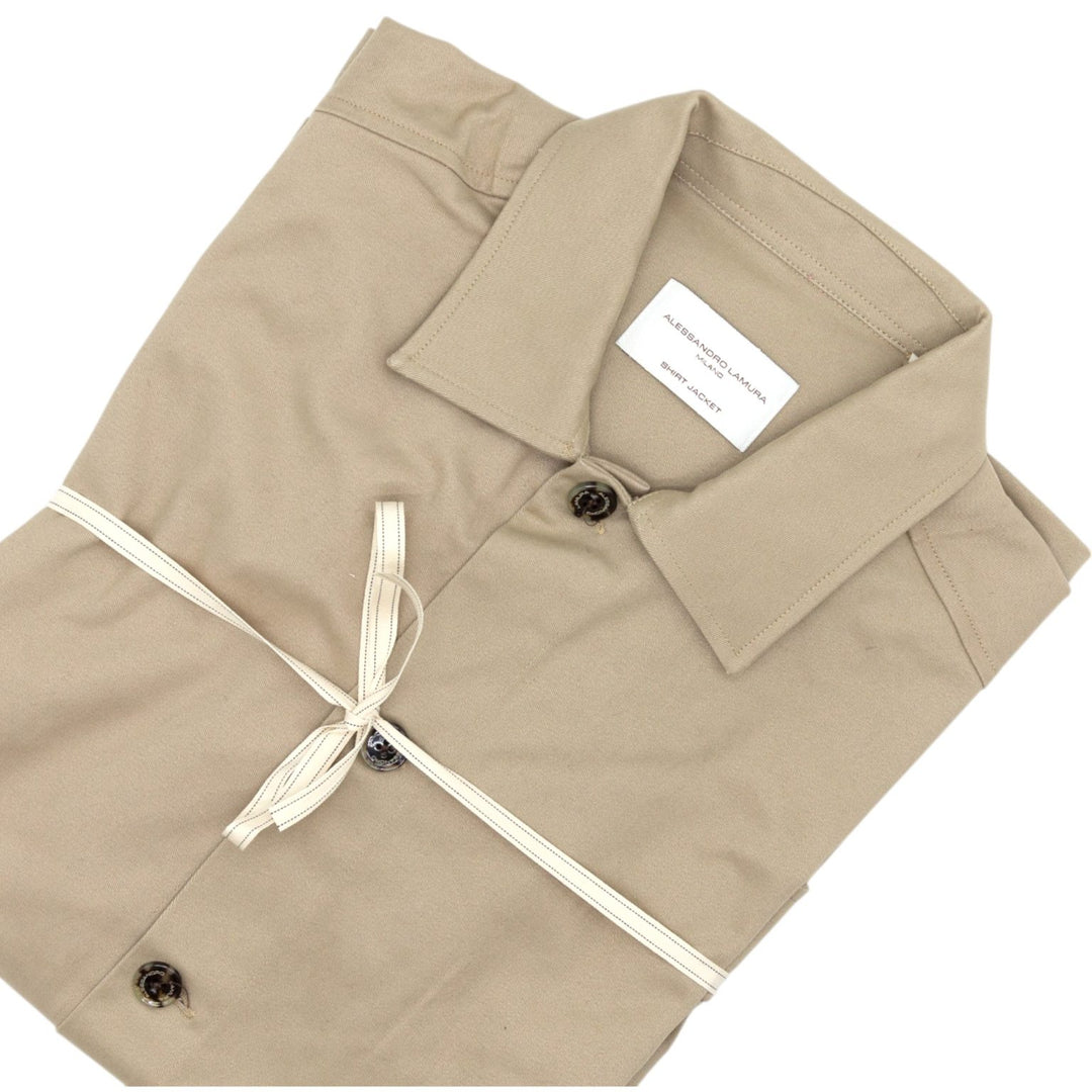 Camicia Overshirt Beige Tinta Unita