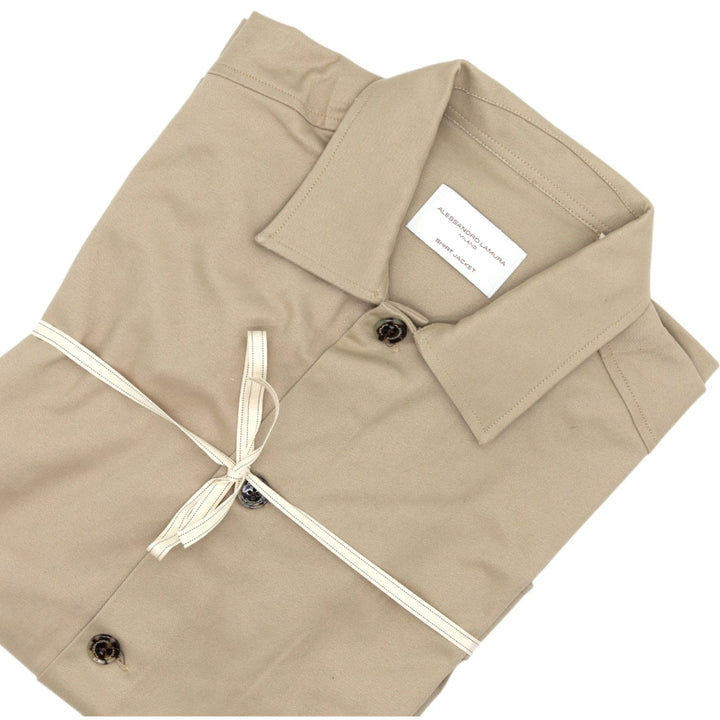 Camicia Overshirt Beige Tinta Unita