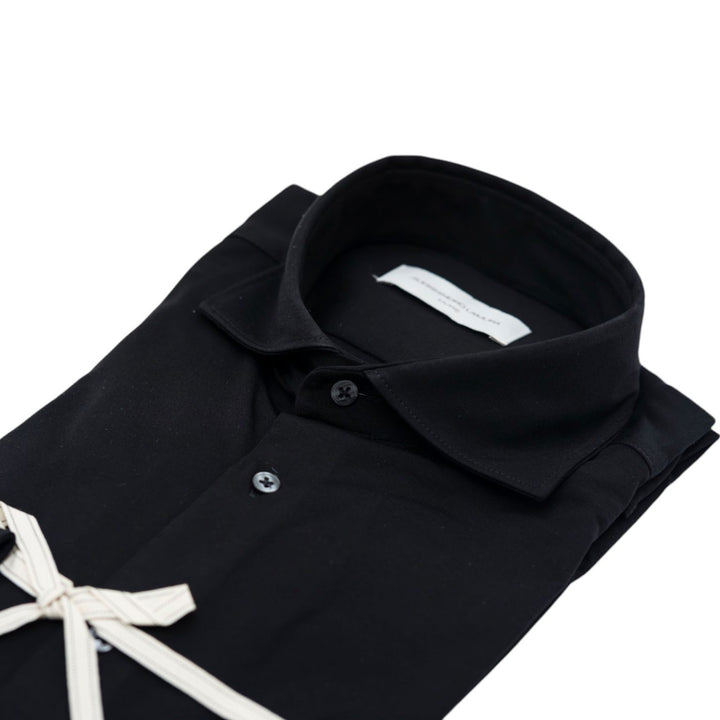 Camicia in Maglina Nero Tinta Unita
