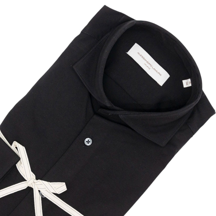 Camicia in Maglina Nero Tinta Unita