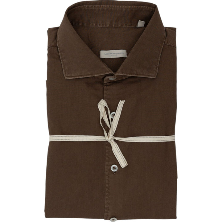Camicia in Gabardine Tinta in Capo Fango