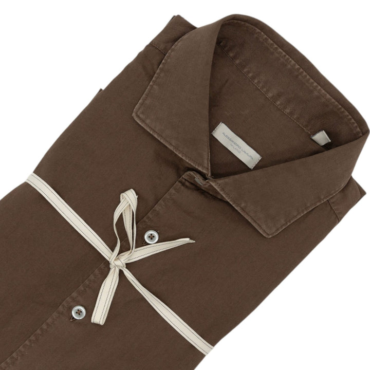 Camicia in Gabardine Tinta in Capo Fango