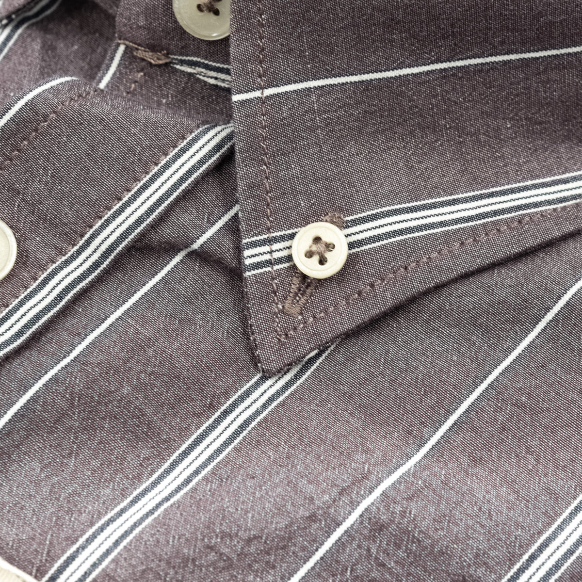 Camicia a Righe Grigio Tortora Button Down