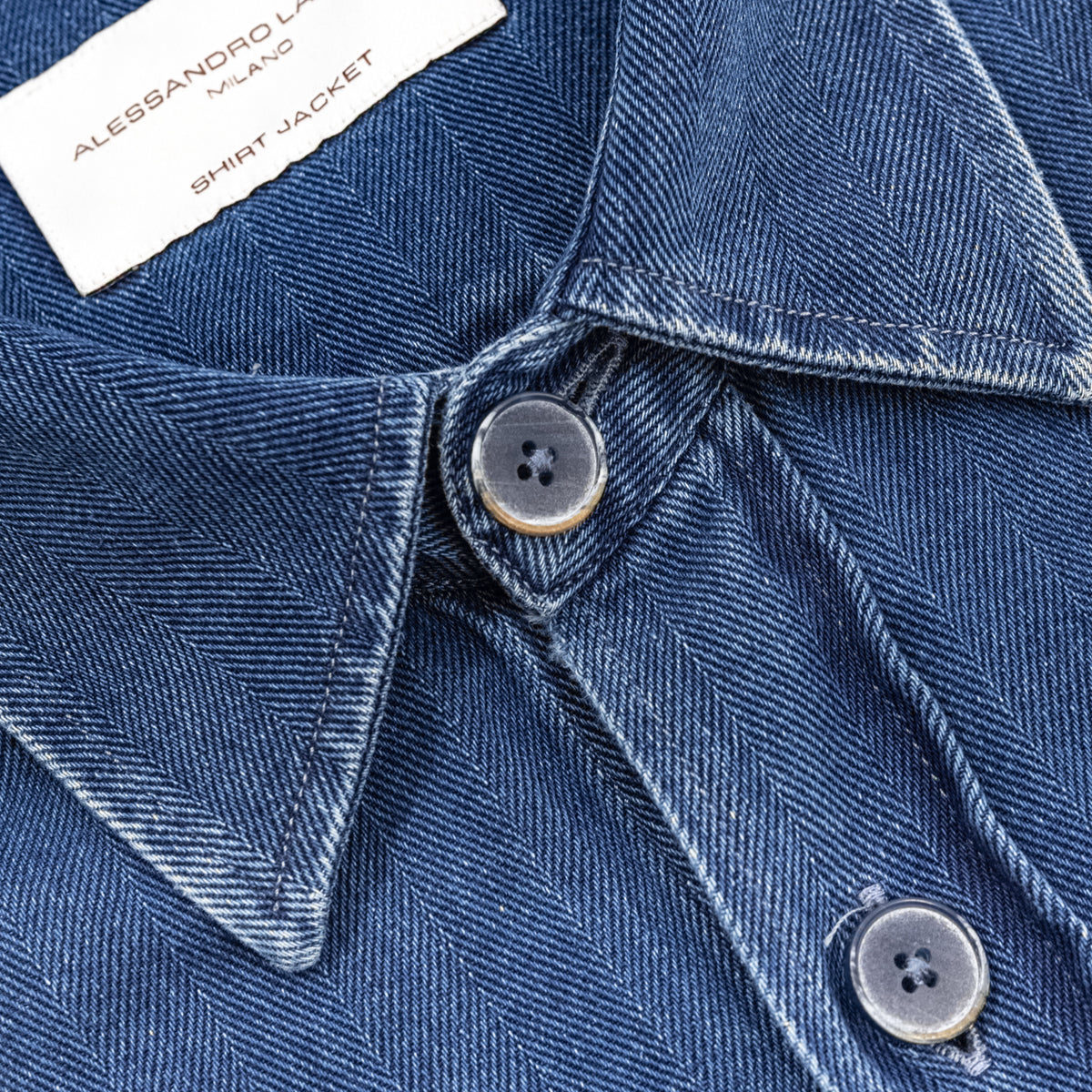 Camicia Giacca Blu in Tessuto Spinato
