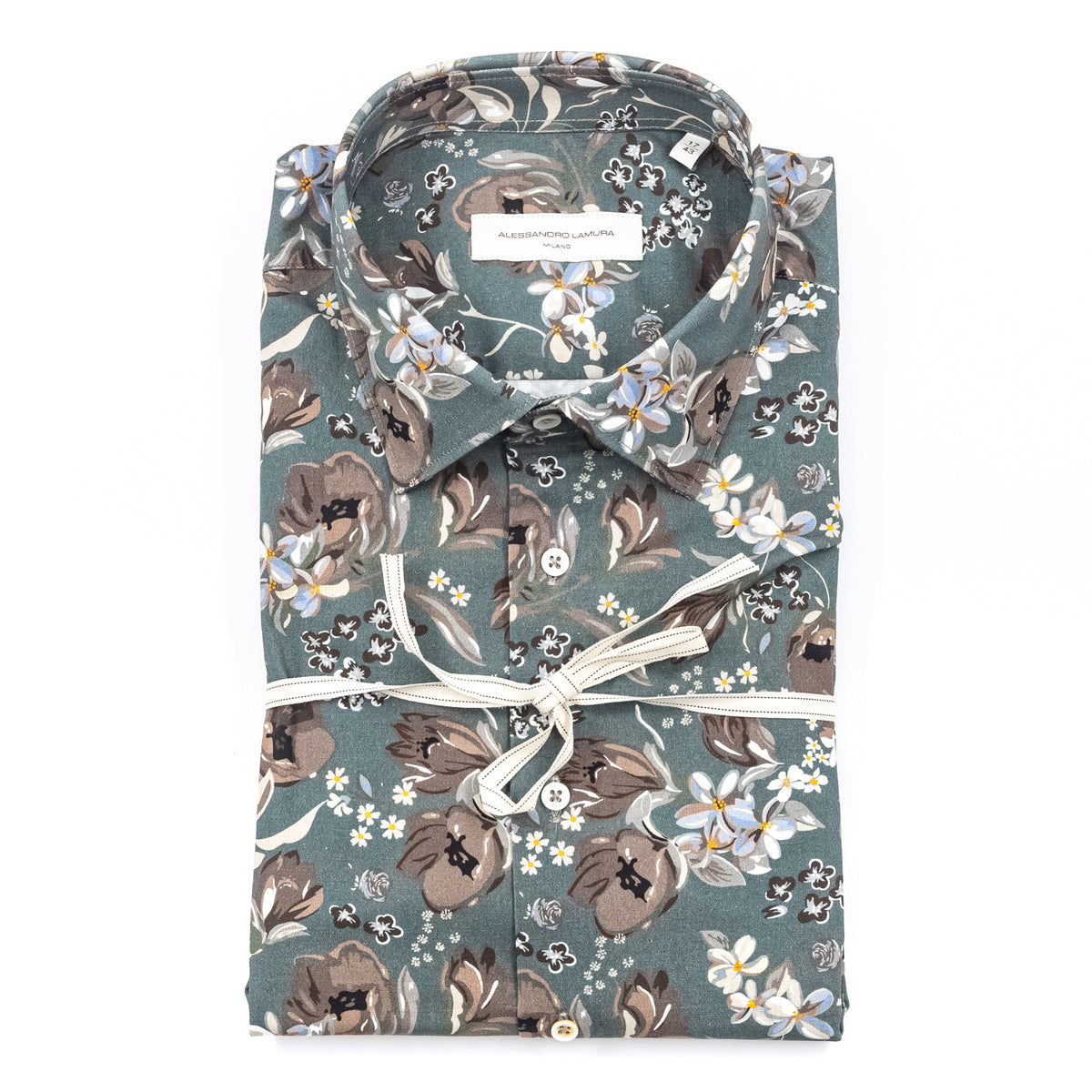Camicia Floral Verde Salvia