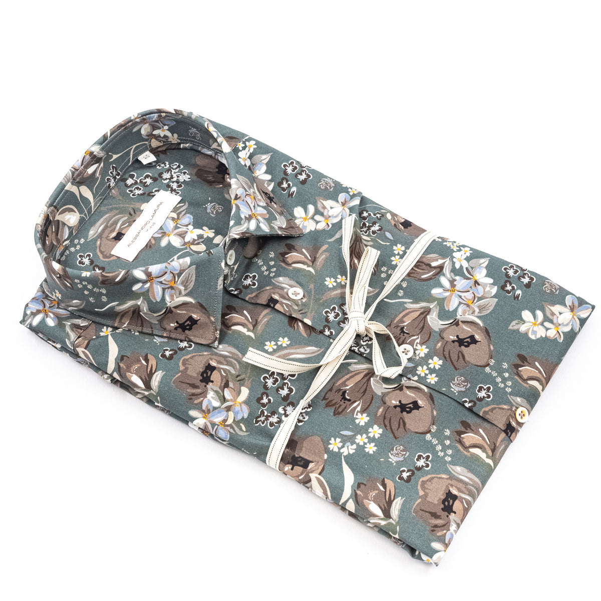 Camicia Floral Verde Salvia