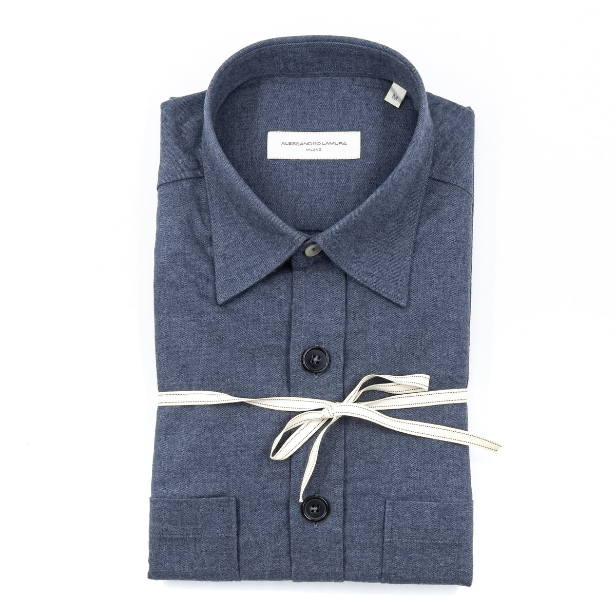 Camicia Blu Avio con Tasche Frontali