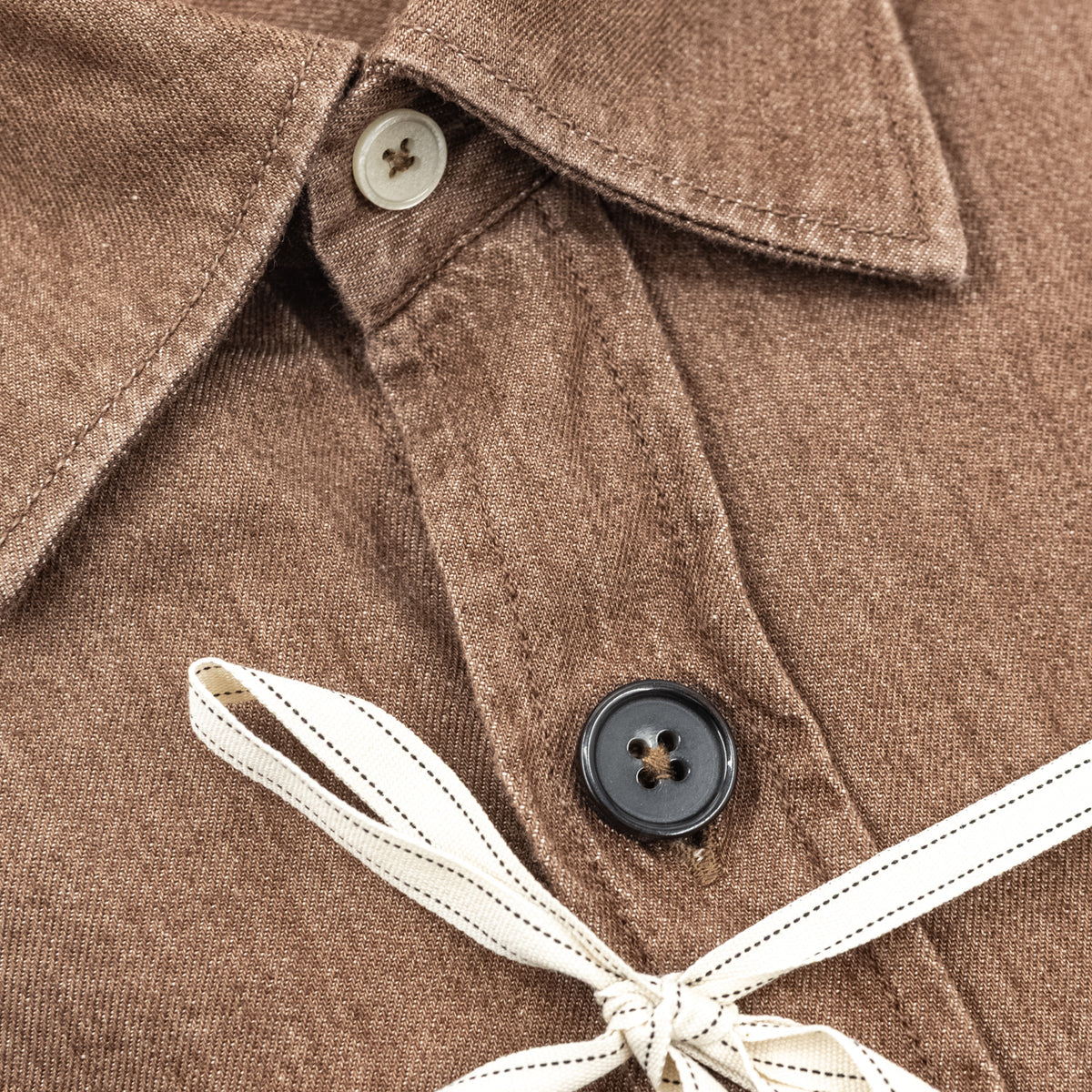 Camicia in Tessuto Effetto Lavato Marrone