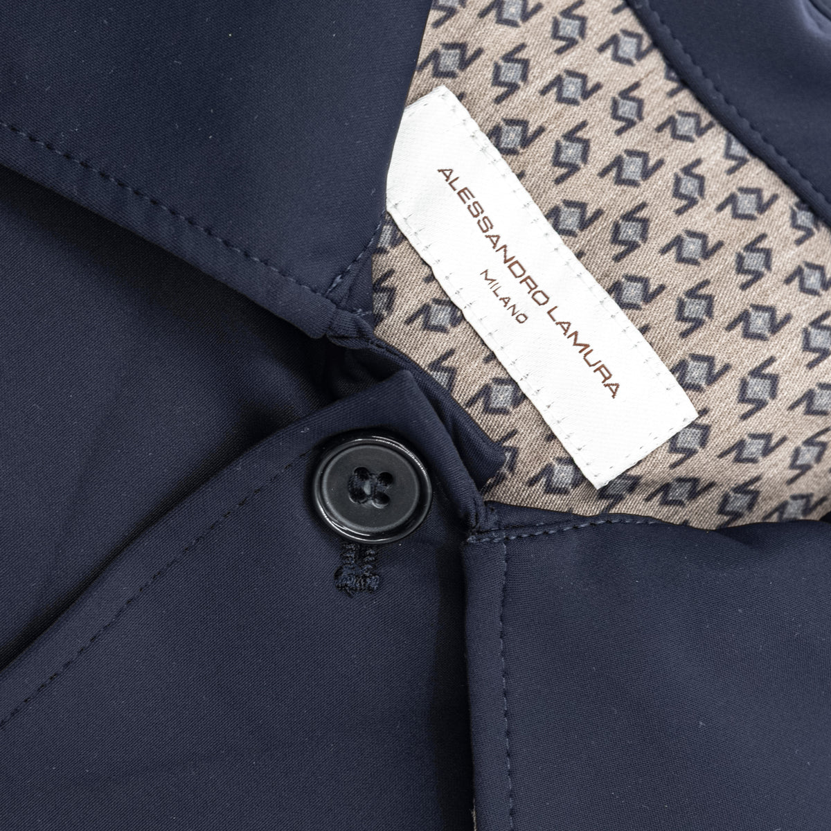 Giacca Camicia Blu Navy con Tasche Applicate