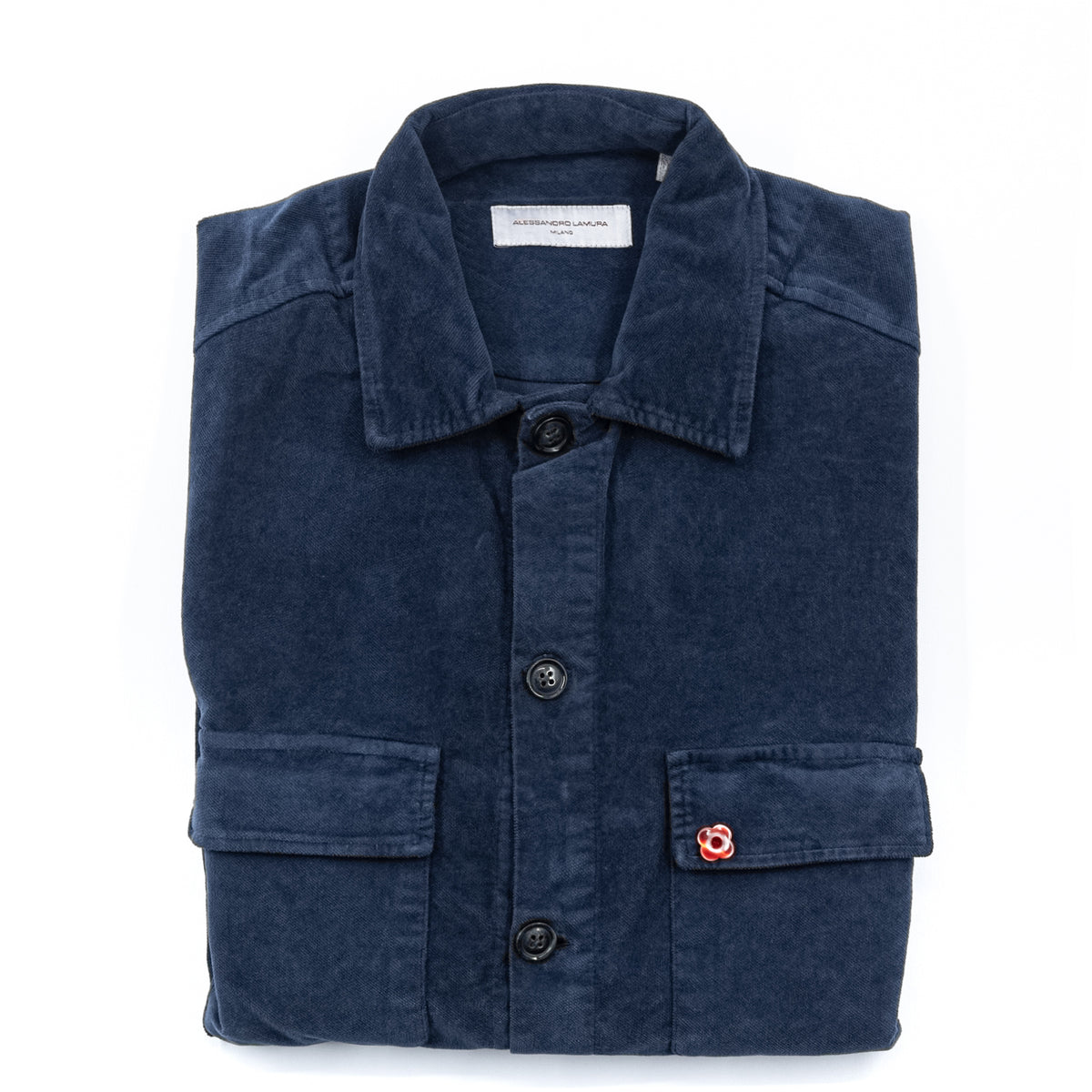 Giacca Camicia Blu Navy Effetto Washed