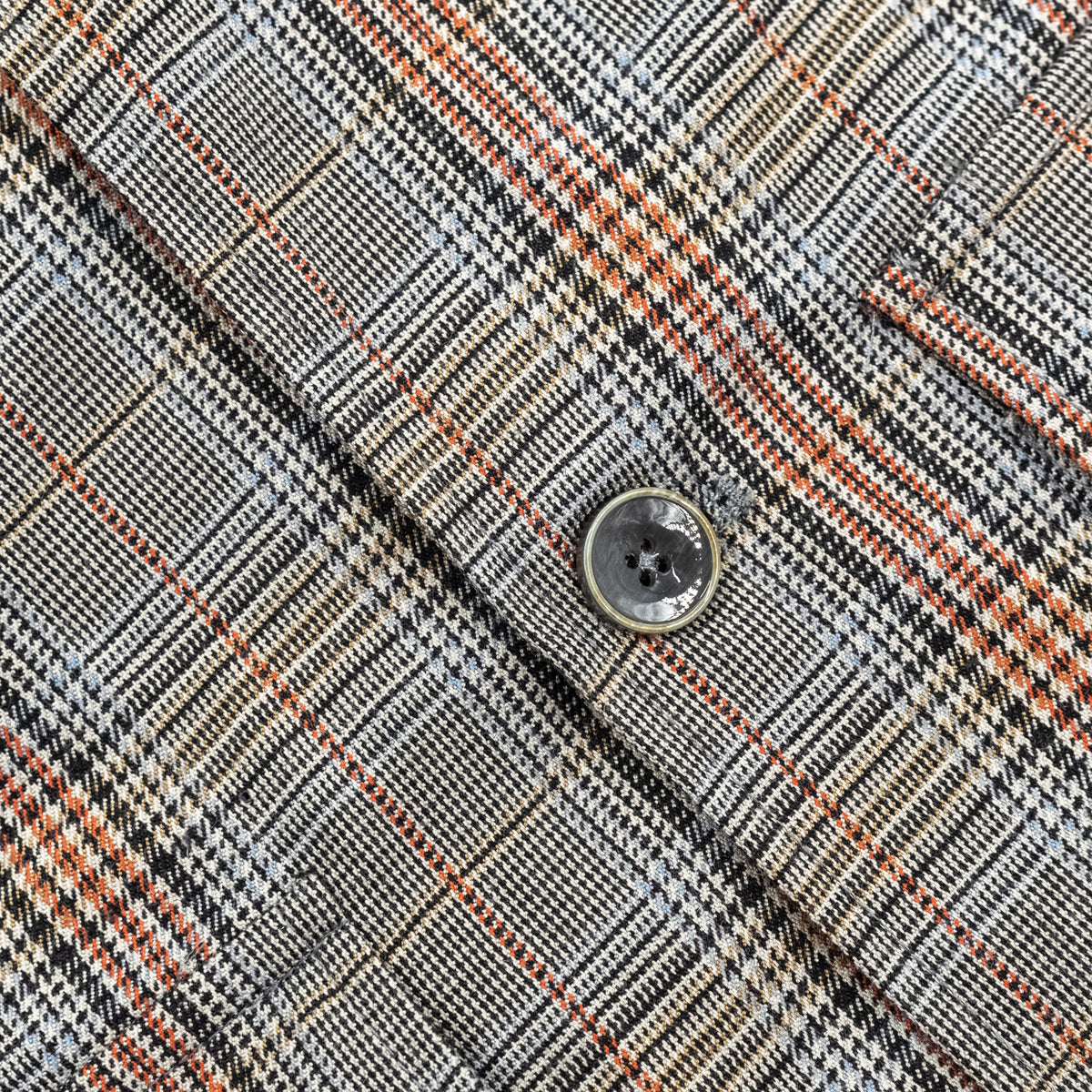 Giacca Camicia Check Grigia con Tasche Frontali