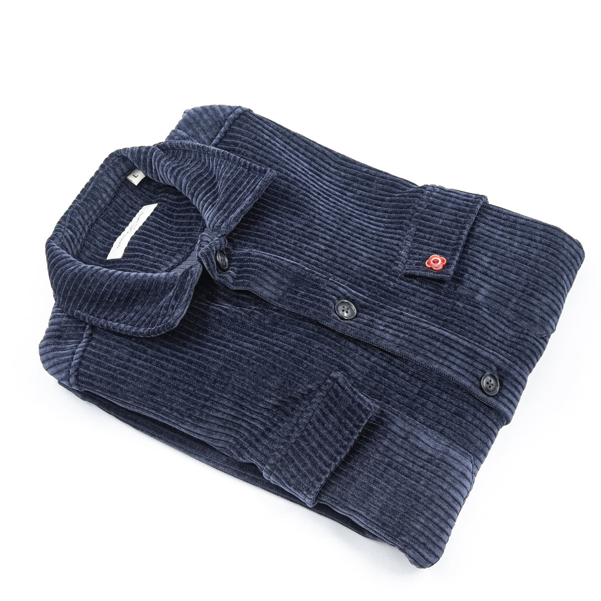 Giacca Camicia in Velluto a Coste Blu Navy