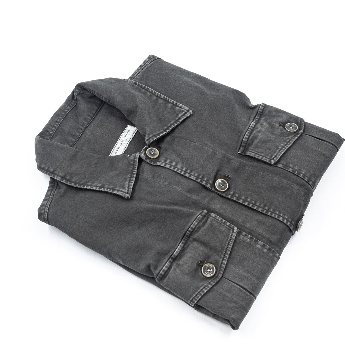 Giacca Camicia Grigio Antracite Effetto Washed