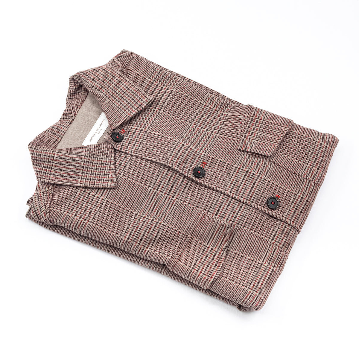 Giacca Camicia Principe di Galles con Dettagli Rossi