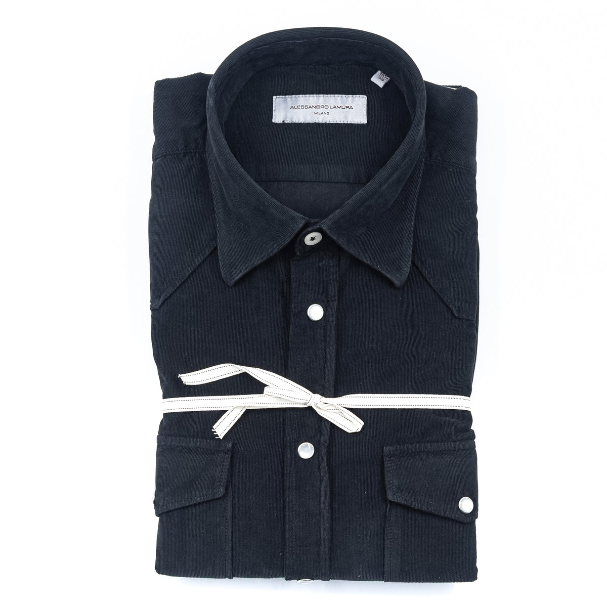 Camicia in Velluto a Costine Nera