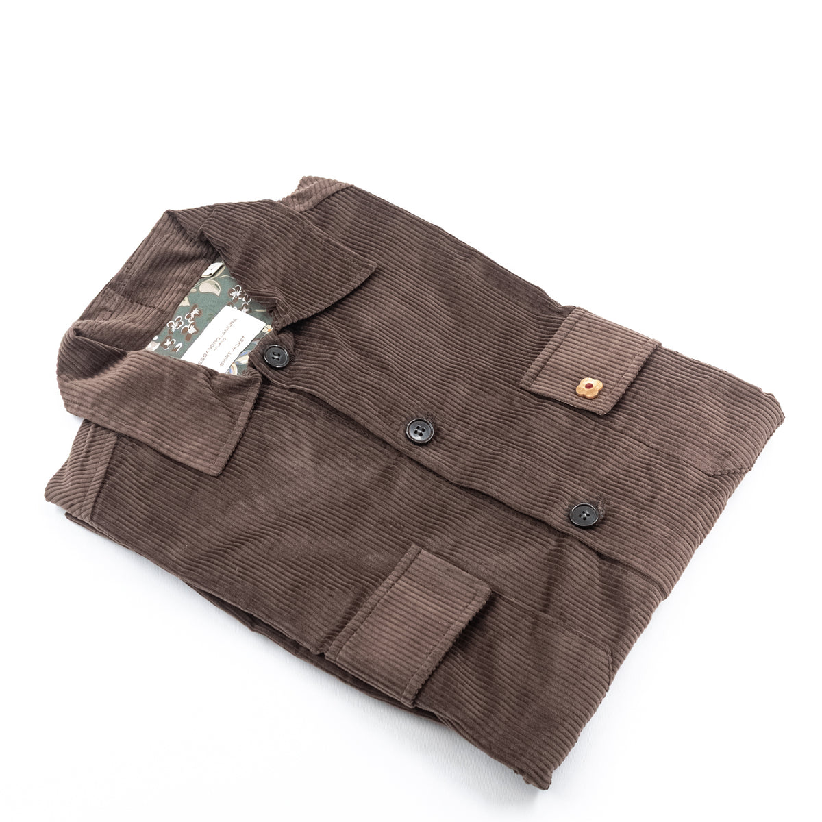 Giacca Camicia in Velluto a Coste Marrone