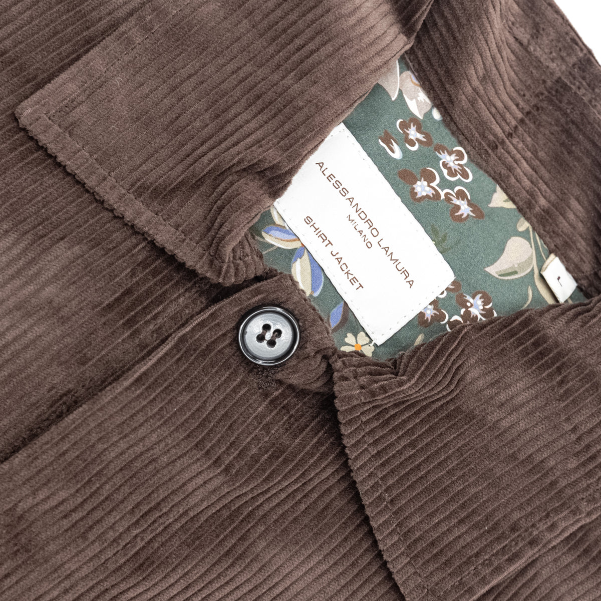 Giacca Camicia in Velluto a Coste Marrone