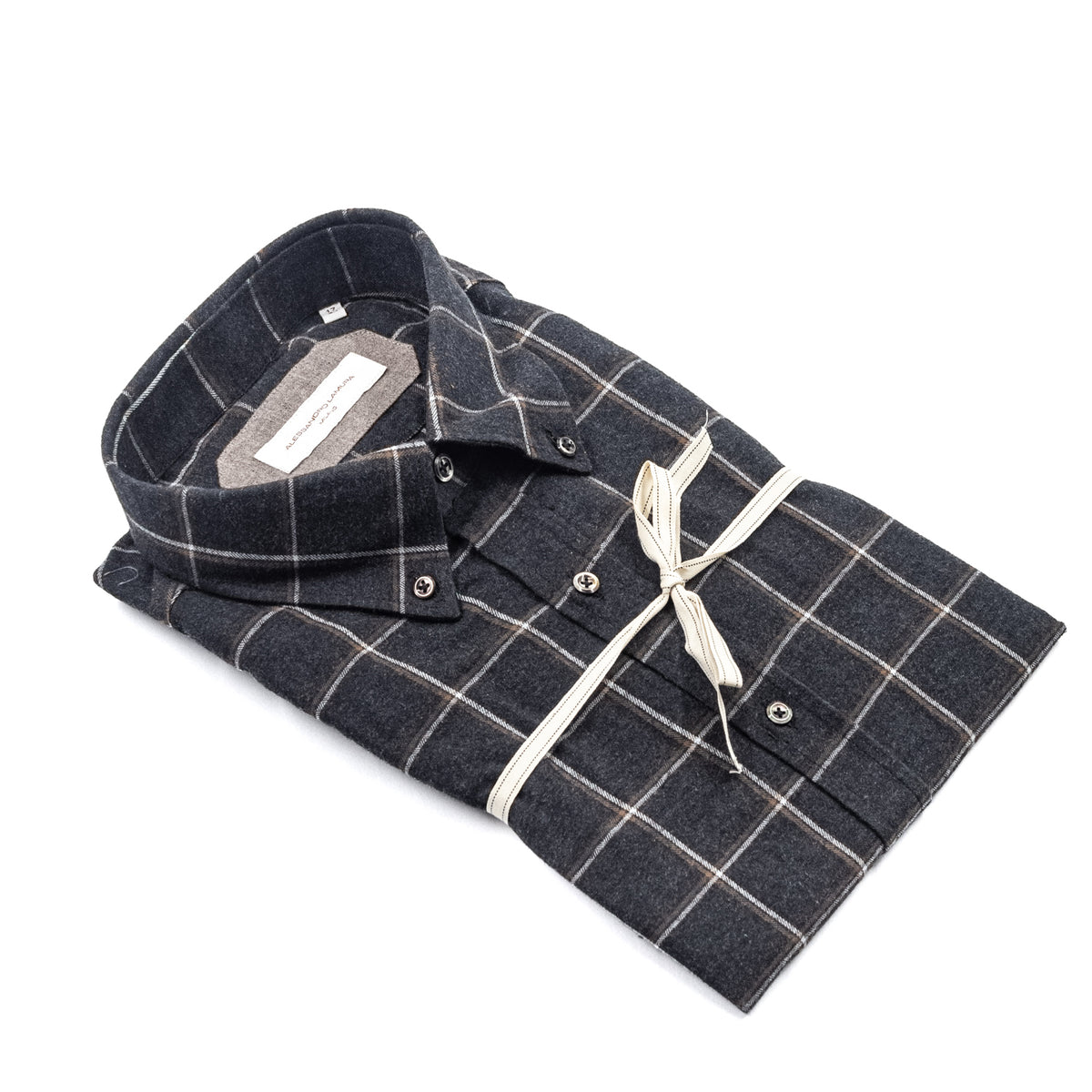 Camicia Antracite a Quadri Finestrati