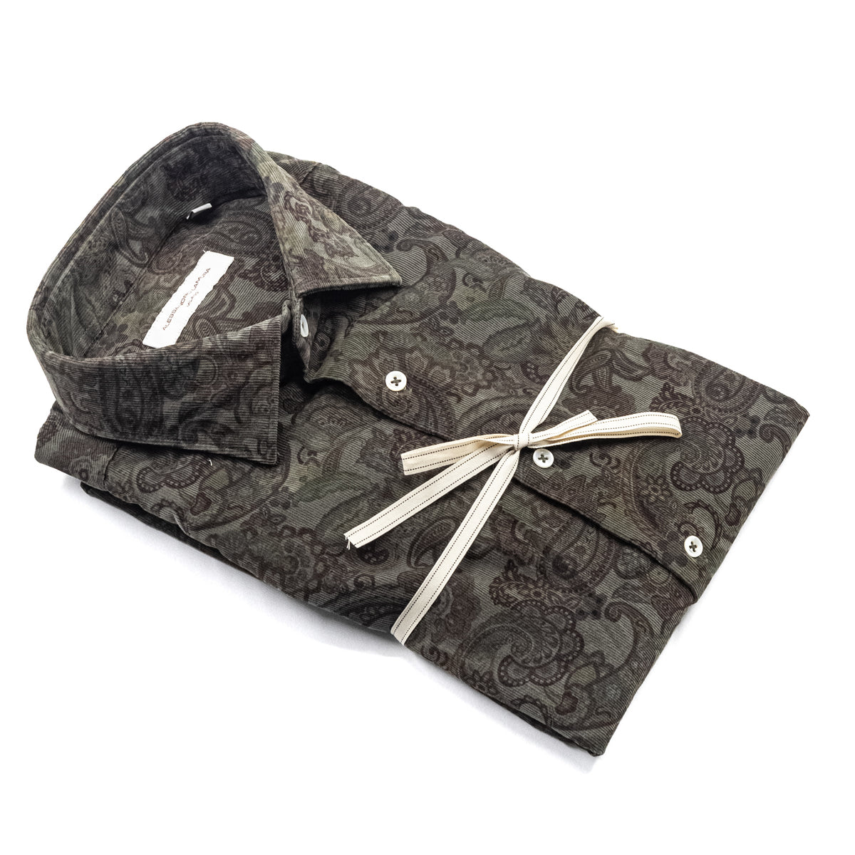 Camicia Verde Militare con Fantasia Paisley