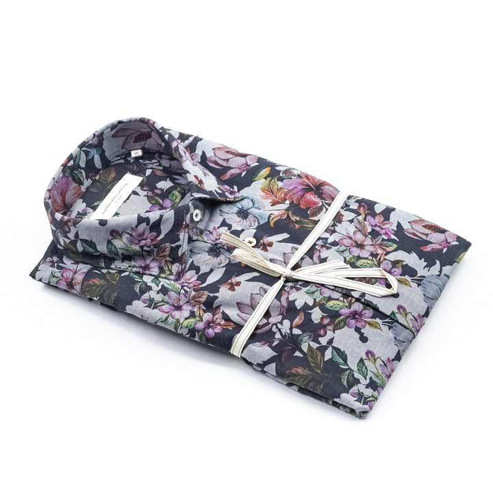 Camicia Floreale Blu Multicolor
