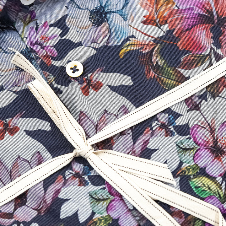 Camicia Floreale Blu Multicolor