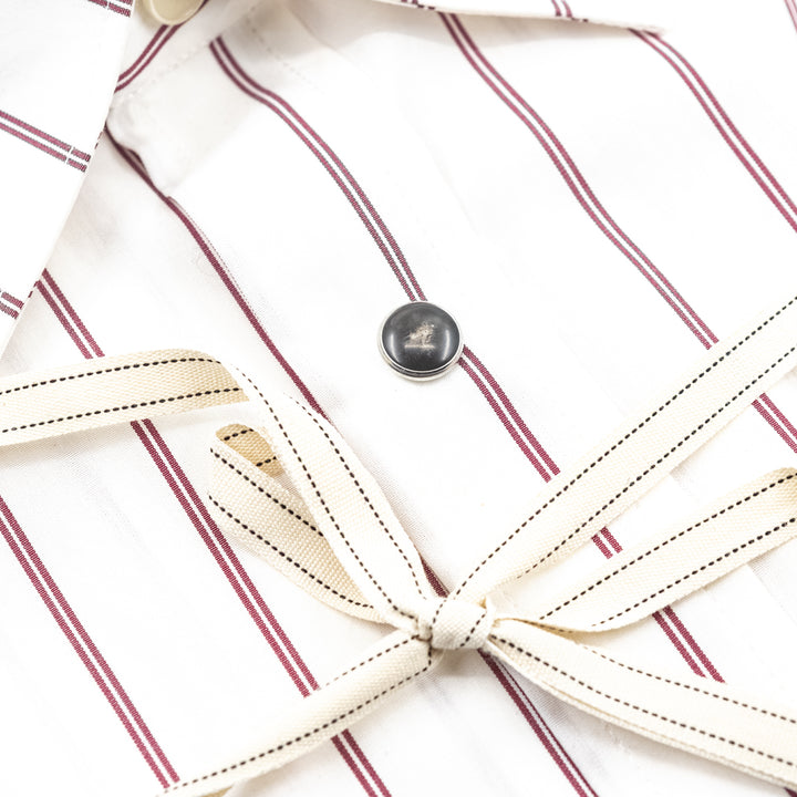 Camicia Bianca a Righe Bordeaux