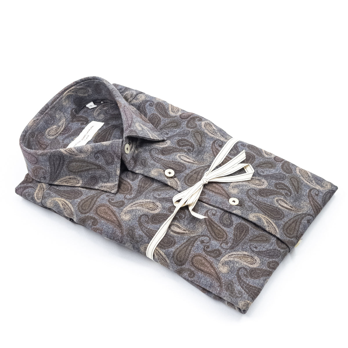 Camicia Fantasia Paisley Blu e Marrone