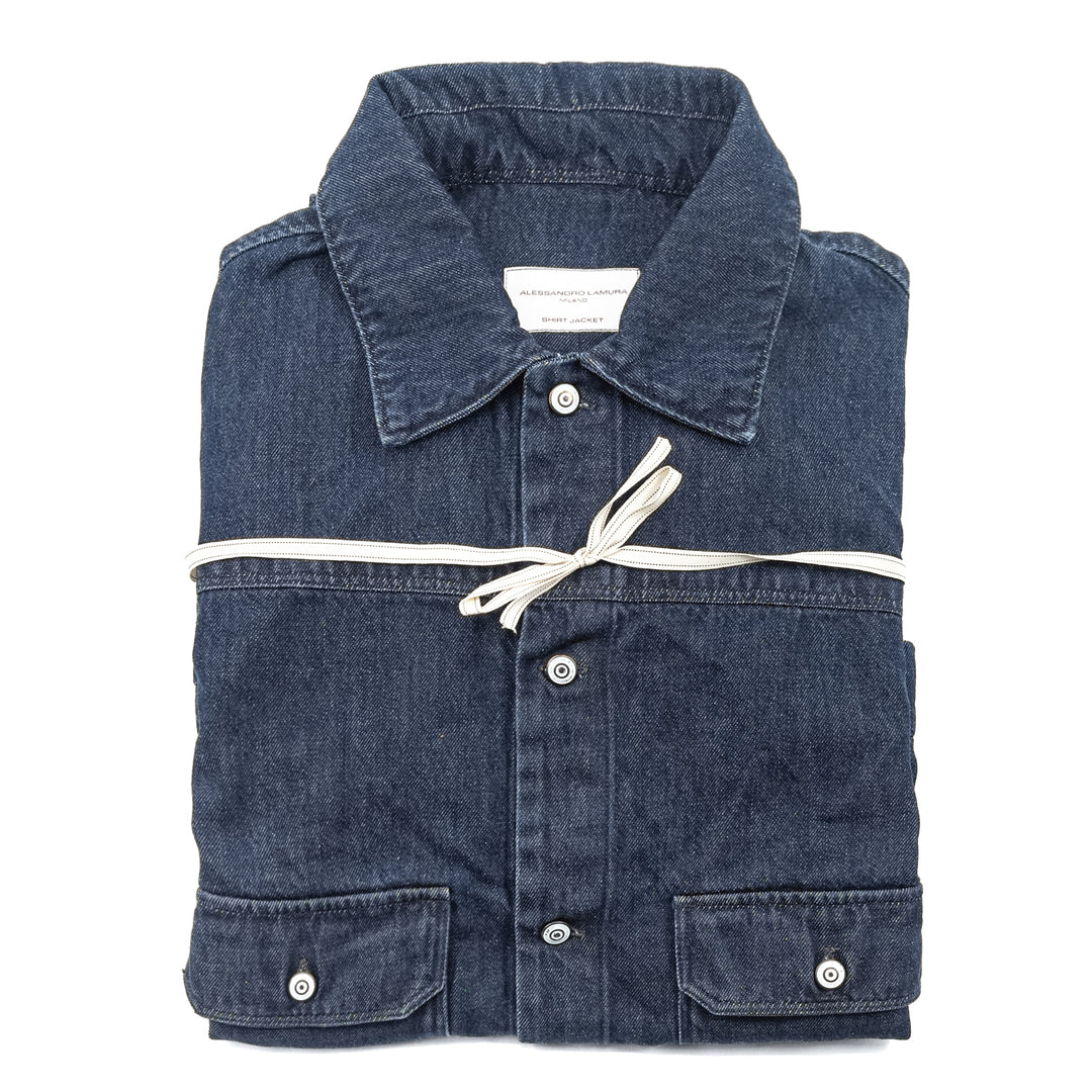 Giacca Camicia in Denim Blu